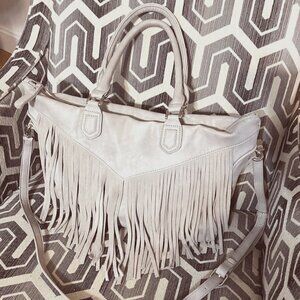 Moda Delux Boho Gray Vegan Leather Handbag with Shoulder Strap